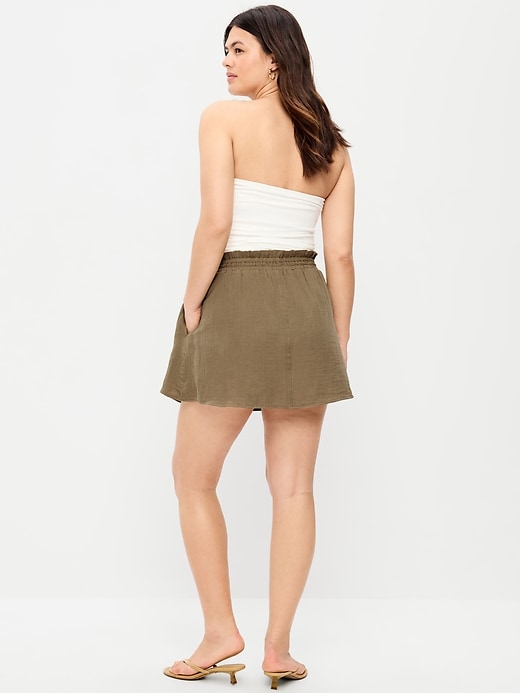Image number 6 showing, Crinkle Gauze Ruffle Waist Mini Skort