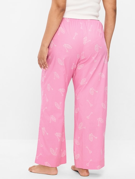 Image number 5 showing, High-Waisted Poplin Pajama Pant