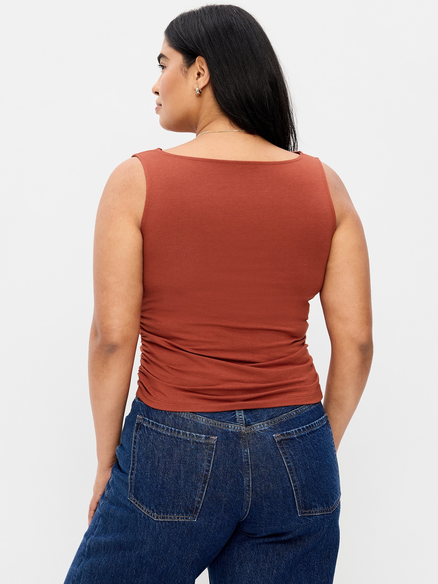 Asymmetrical Side-Cinch Tank Top