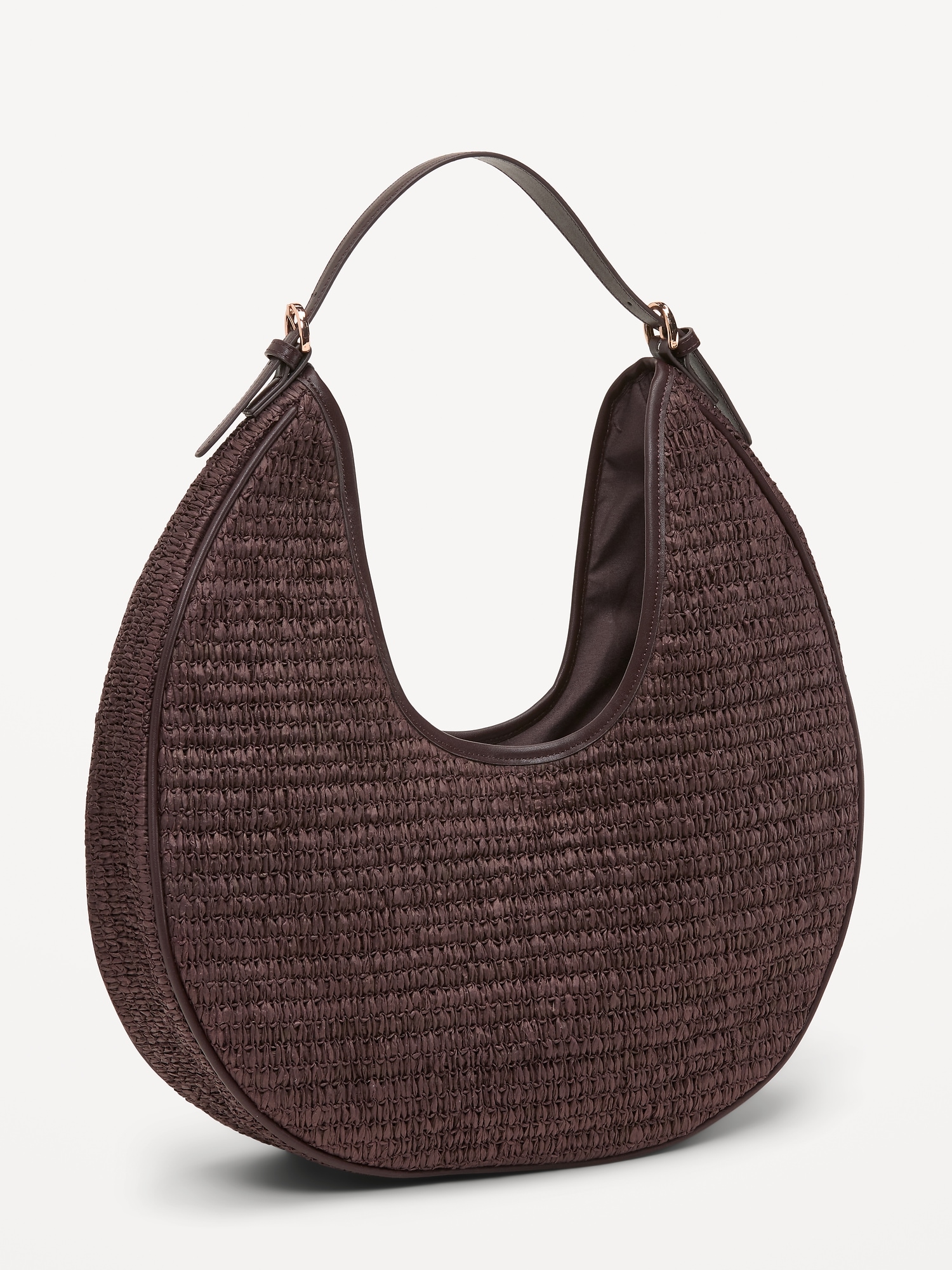 Oversized Raffia Hobo Bag