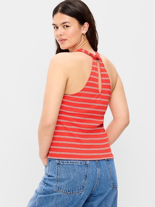 Image number 8 showing, Sleeveless Ribbed Loop-Back Tank Top