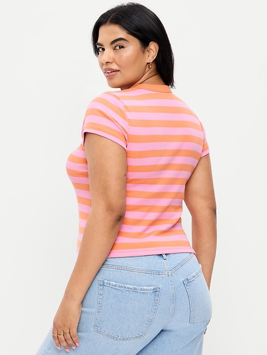 Image number 6 showing, Snug Crew-Neck Ribbed T-Shirt