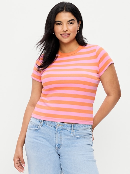 Image number 5 showing, Snug Crew-Neck Ribbed T-Shirt