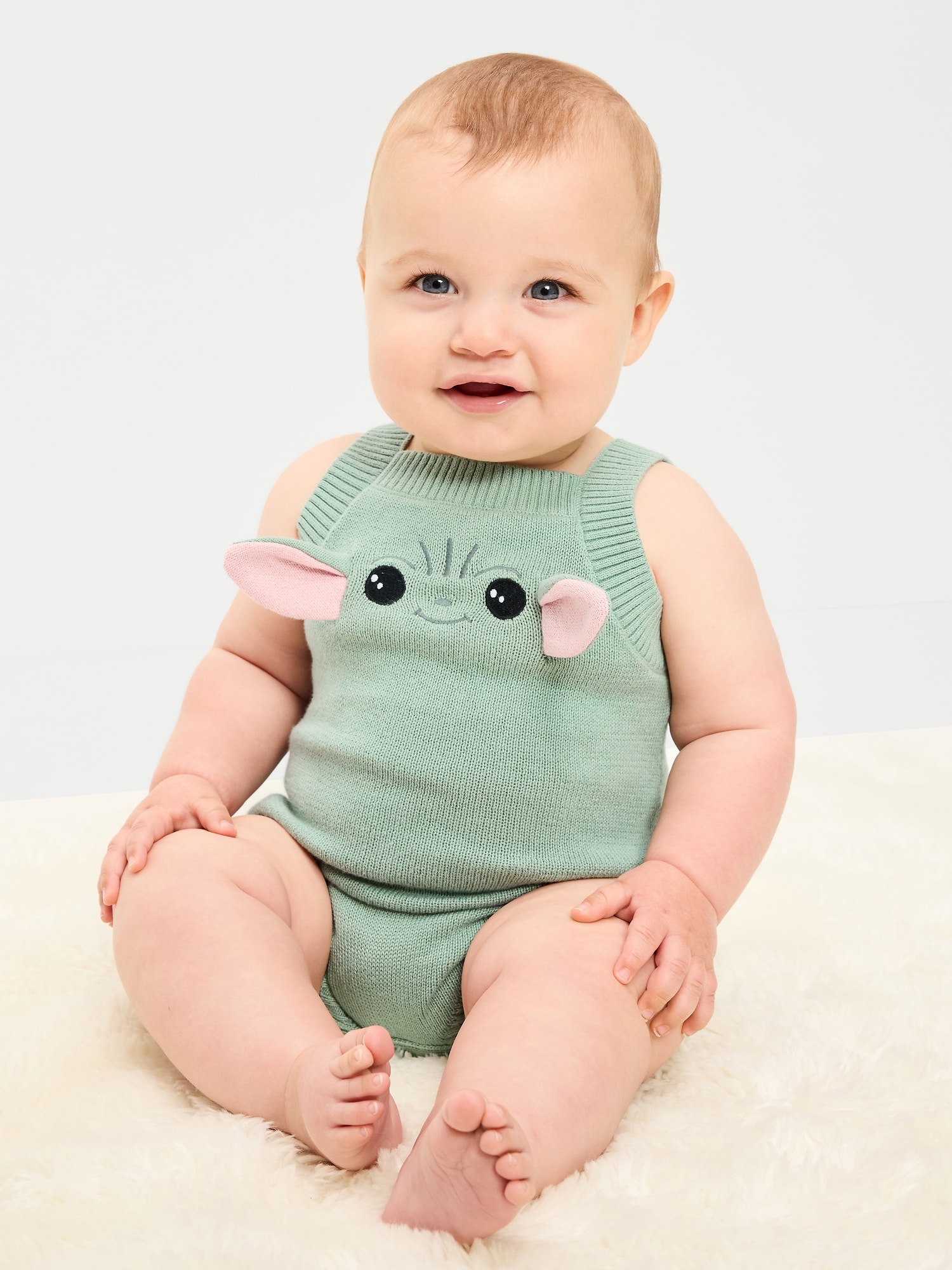 Star Wars™ Grogu Sleeveless Sweater-Knit One-Piece Romper for Baby