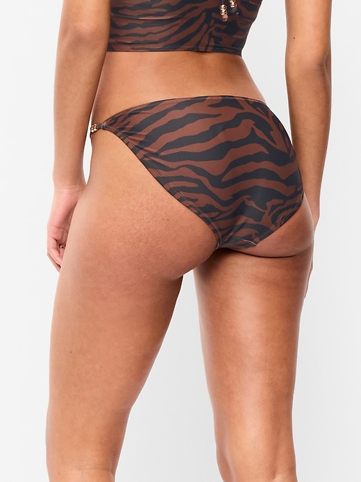 Image number 2 showing, Beaded Mid-Rise Bikini Swim Bottoms