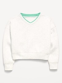 Image number 3 showing, Bounce Fleece V-Neck Sweatshirt for Girls