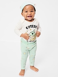 Image number 1 showing, Star Wars™ Grogu Bodysuit, Leggings & Beanie 3-Piece for Baby