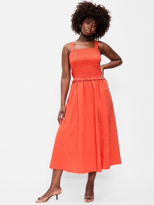 Image number 6 showing, Fit & Flare Smocked-Bodice Midi Dress