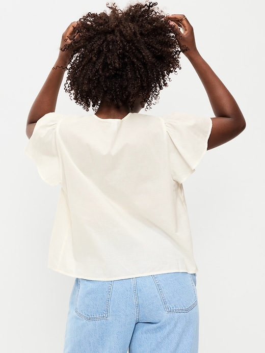 Image number 6 showing, Short-Sleeve Embroidered Trousseau Top