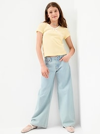 Image number 3 showing, Super Baggy Wide-Leg Jeans for Girls