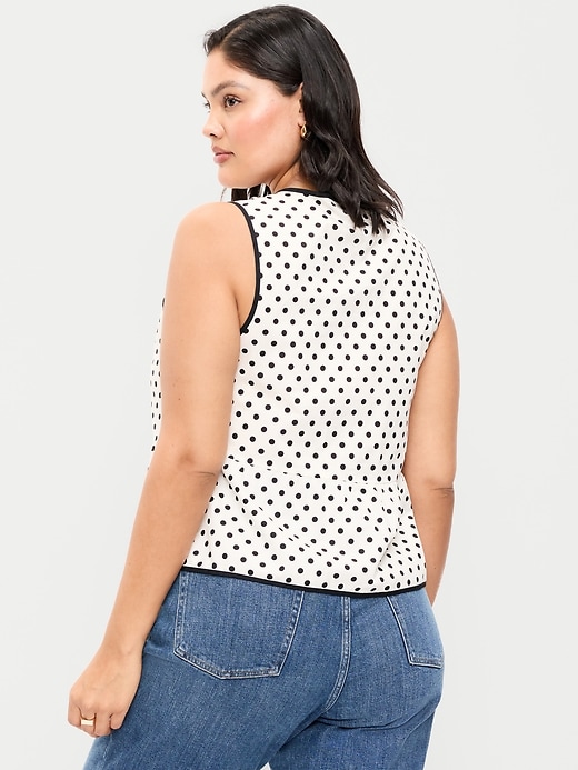 Image number 8 showing, Tie-Front Peplum Tank Top