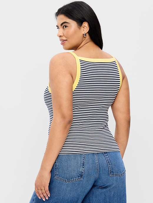 Image number 6 showing, Fitted Sleeveless Apron Tank Top