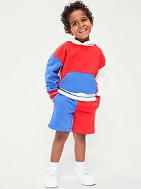 Image number 1 showing, Fleece Color-Block Shorts for Toddler Boys