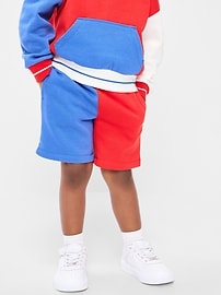 Image number 2 showing, Fleece Color-Block Shorts for Toddler Boys