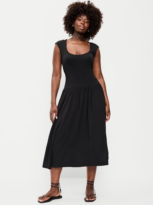 Image number 6 showing, Jersey Knit Drop-Waist Midi Dress