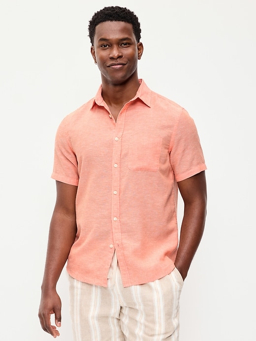 Image number 1 showing, Classic Fit Everyday Linen-Blend Shirt