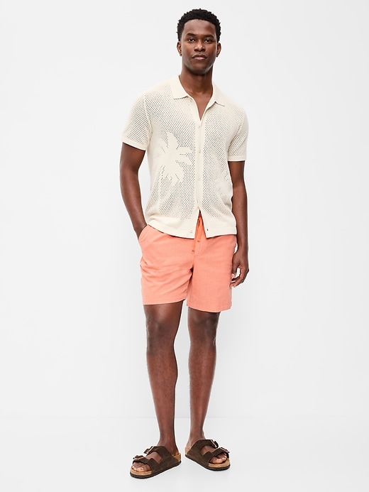 Image number 1 showing, Linen-Blend Jogger Shorts -- 7-inch inseam