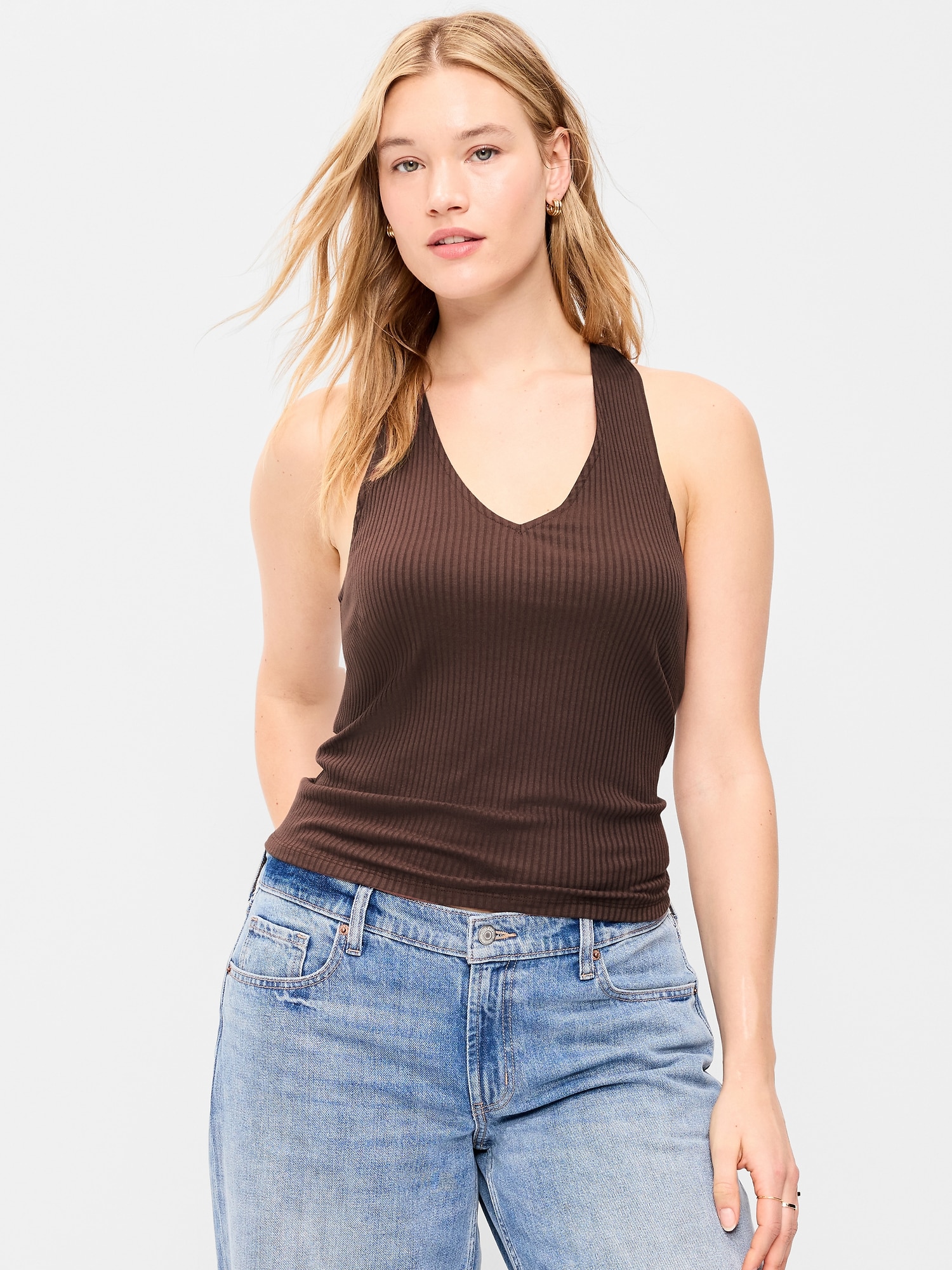 Ribbed Loop-Back Halter Top