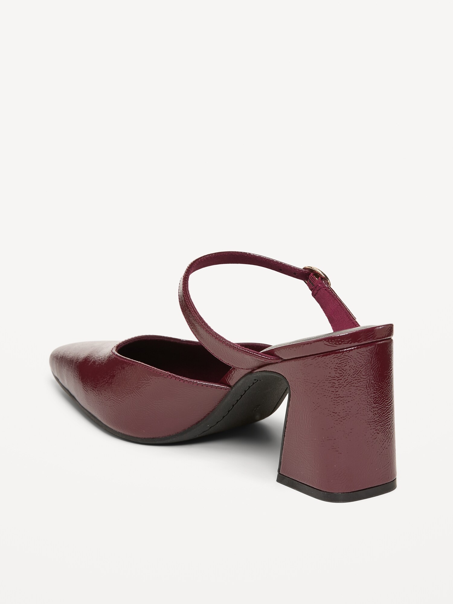 Женские сабо Old Navy Buckle-Strap Mule Heels for Women, цвет: Бордовый — фото 5