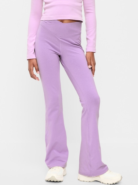 High-Waisted PowerChill Crossover Flared Leggings for Girls