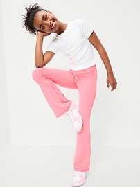 Image number 3 showing, High-Waisted PowerChill Crossover Flared Leggings for Girls