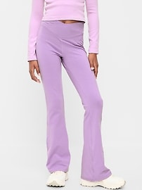 Image number 1 showing, High-Waisted PowerChill Crossover Flared Leggings for Girls