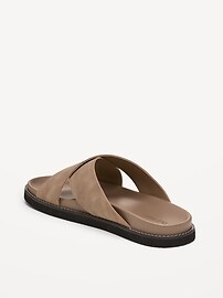 Image number 4 showing, Faux-Leather Cross-Strap Slide Sandals for Men
