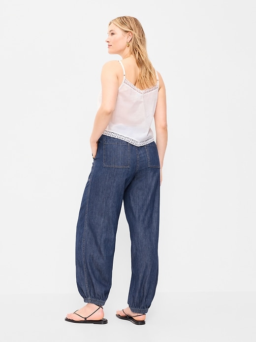 Image number 7 showing, Mid-Rise Pull-On Utility Harem Jeans