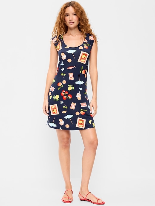 Image number 1 showing, Short-Sleeve Scoop-Neck Mini Dress