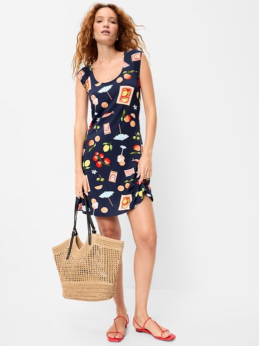 Image number 3 showing, Short-Sleeve Scoop-Neck Mini Dress