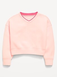 Image number 3 showing, Bounce Fleece V-Neck Sweatshirt for Girls