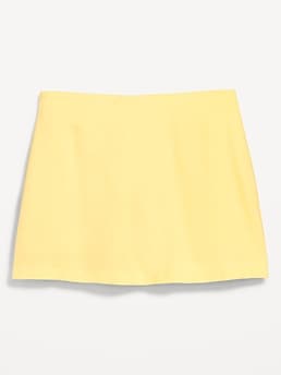 Linen-Blend Micro Skort - image 3