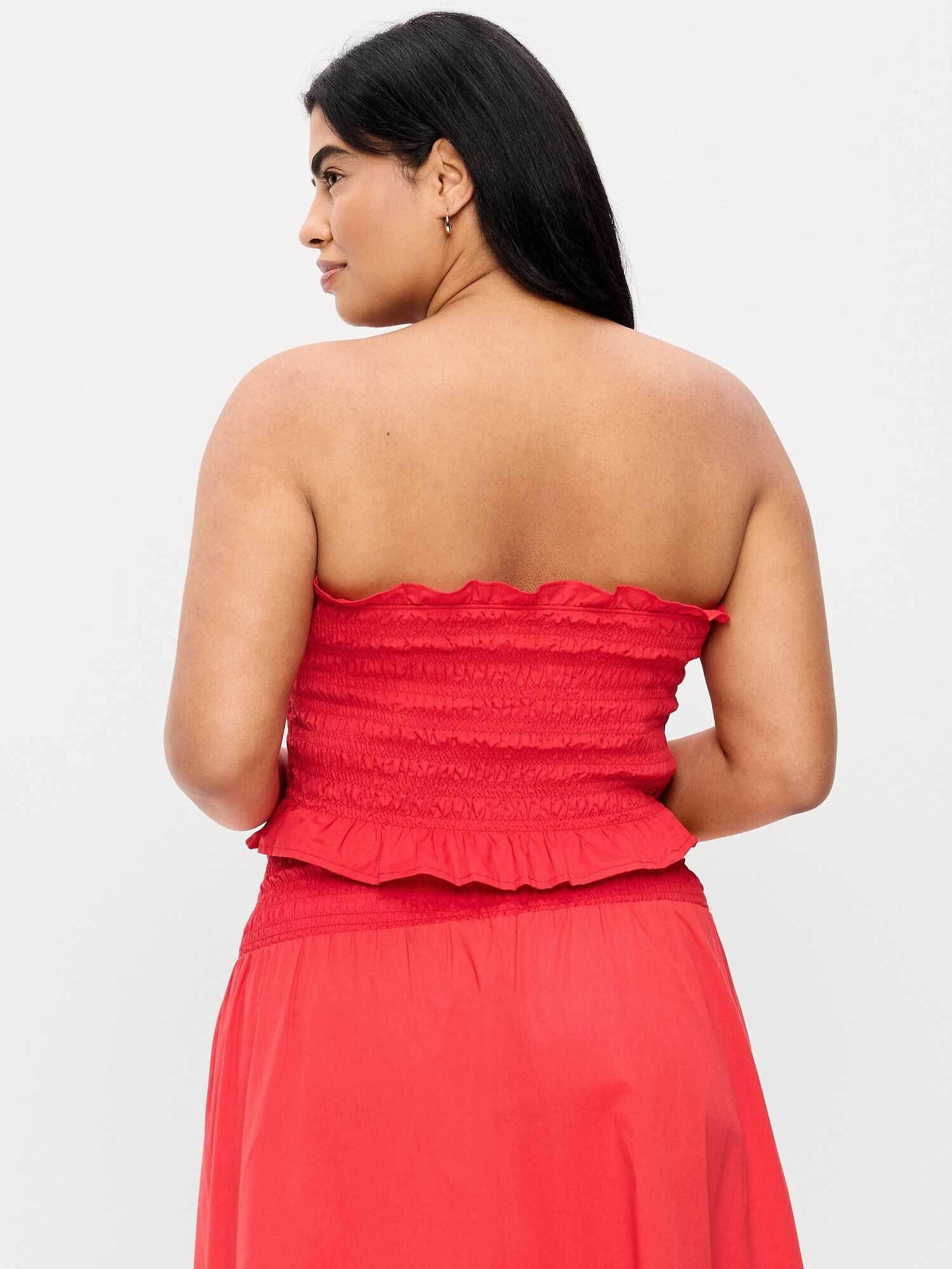 Женский топ Old Navy Smocked Bodice Tube Top, цвет: Красный — фото 6