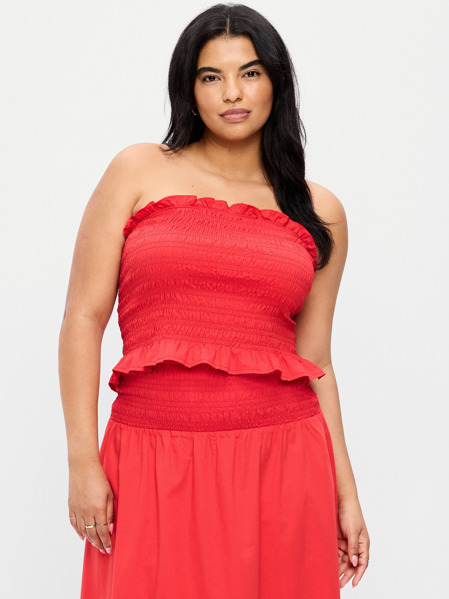 Женский топ Old Navy Smocked Bodice Tube Top, цвет: Красный — фото 5