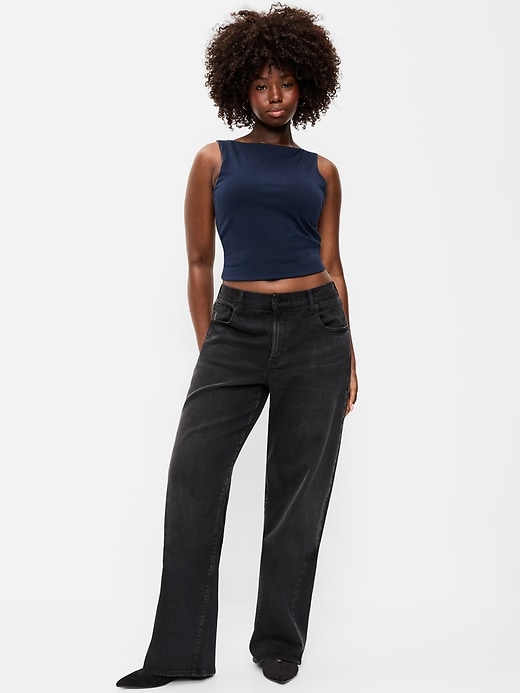 Image number 2 showing, Low-Rise Loose Jeans