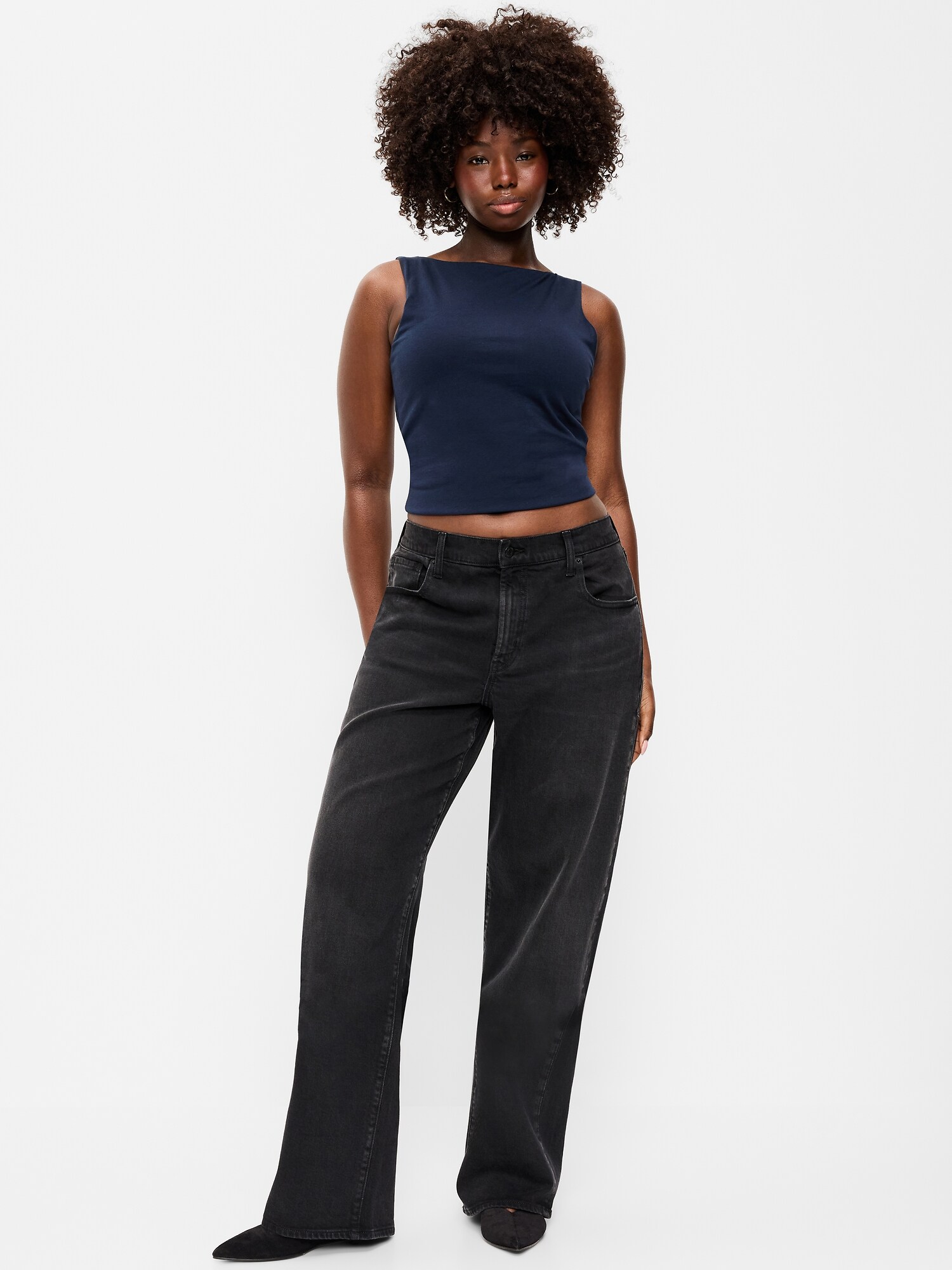 Женские джинсы Old Navy Low-Rise Loose, цвет: Autumn Night — фото 5
