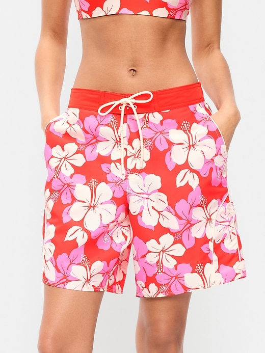 Image number 1 showing, Mid-Rise Loose Swim Board Shorts
