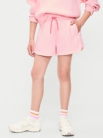 Image number 1 showing, Bounce Fleece High-Waisted Shorts for Girls