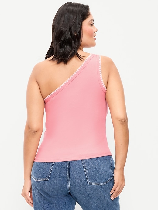 Image number 7 showing, Ribbed One-Shoulder Tank Top