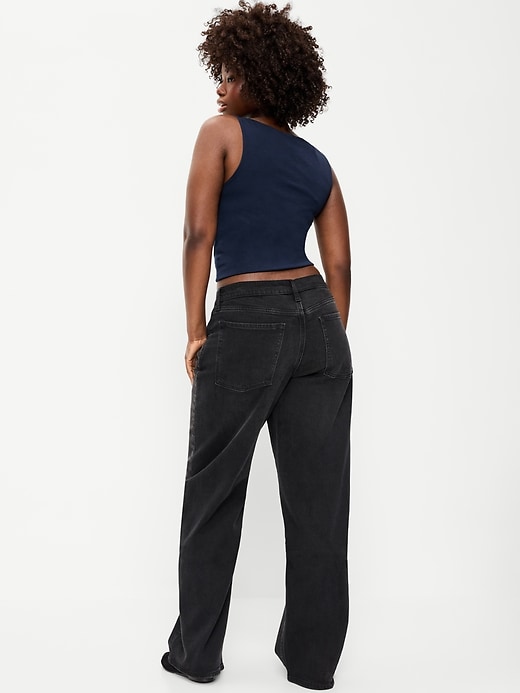 Image number 3 showing, Low-Rise Loose Jeans