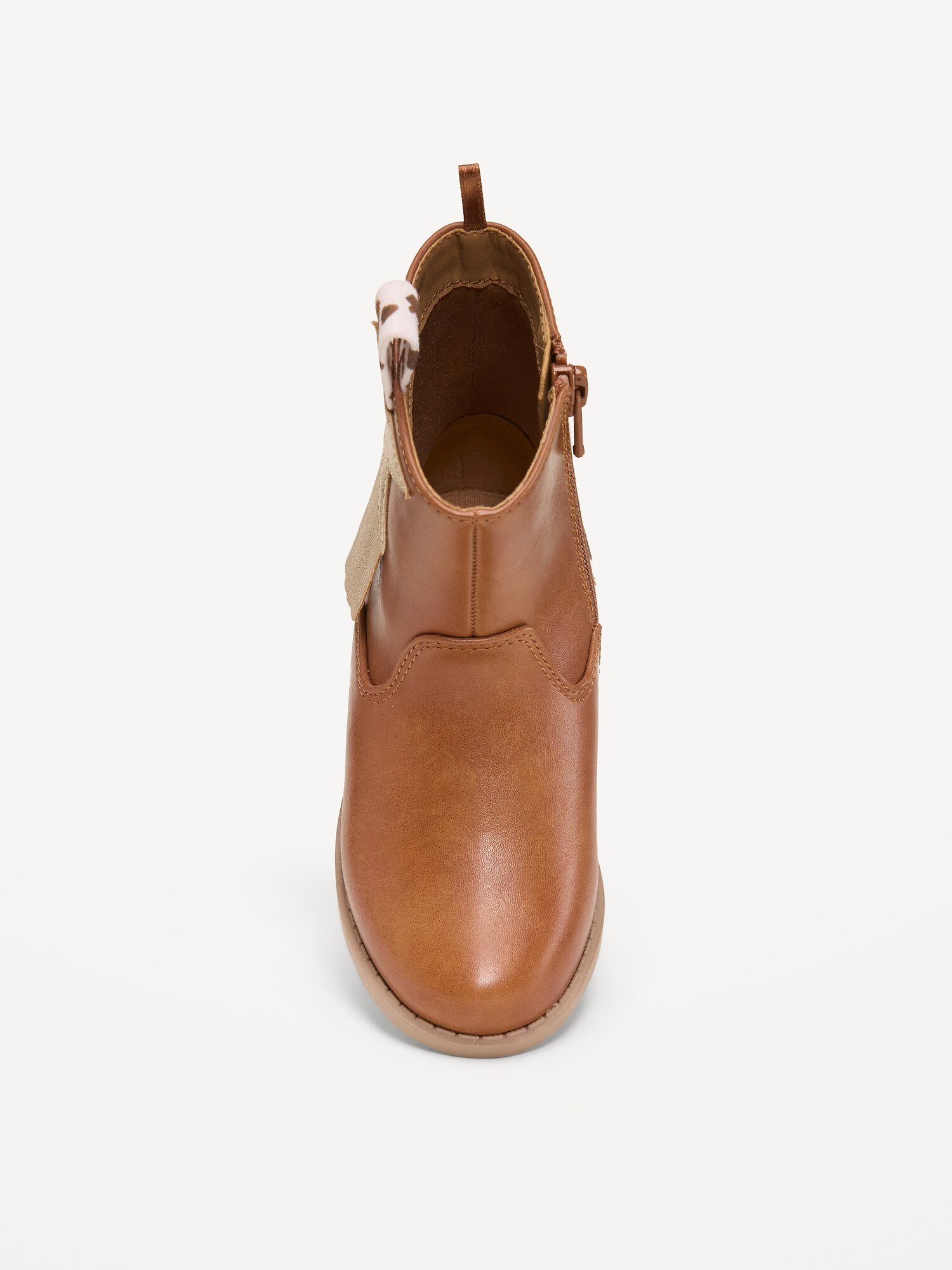 Ботинки Old Navy Shiny Side-Zip Western Boots для девочек-малышей, цвет: Коричневый — фото 2