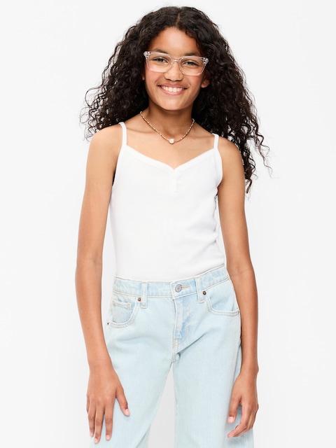 Fitted Buttoned Tank Top for Girls