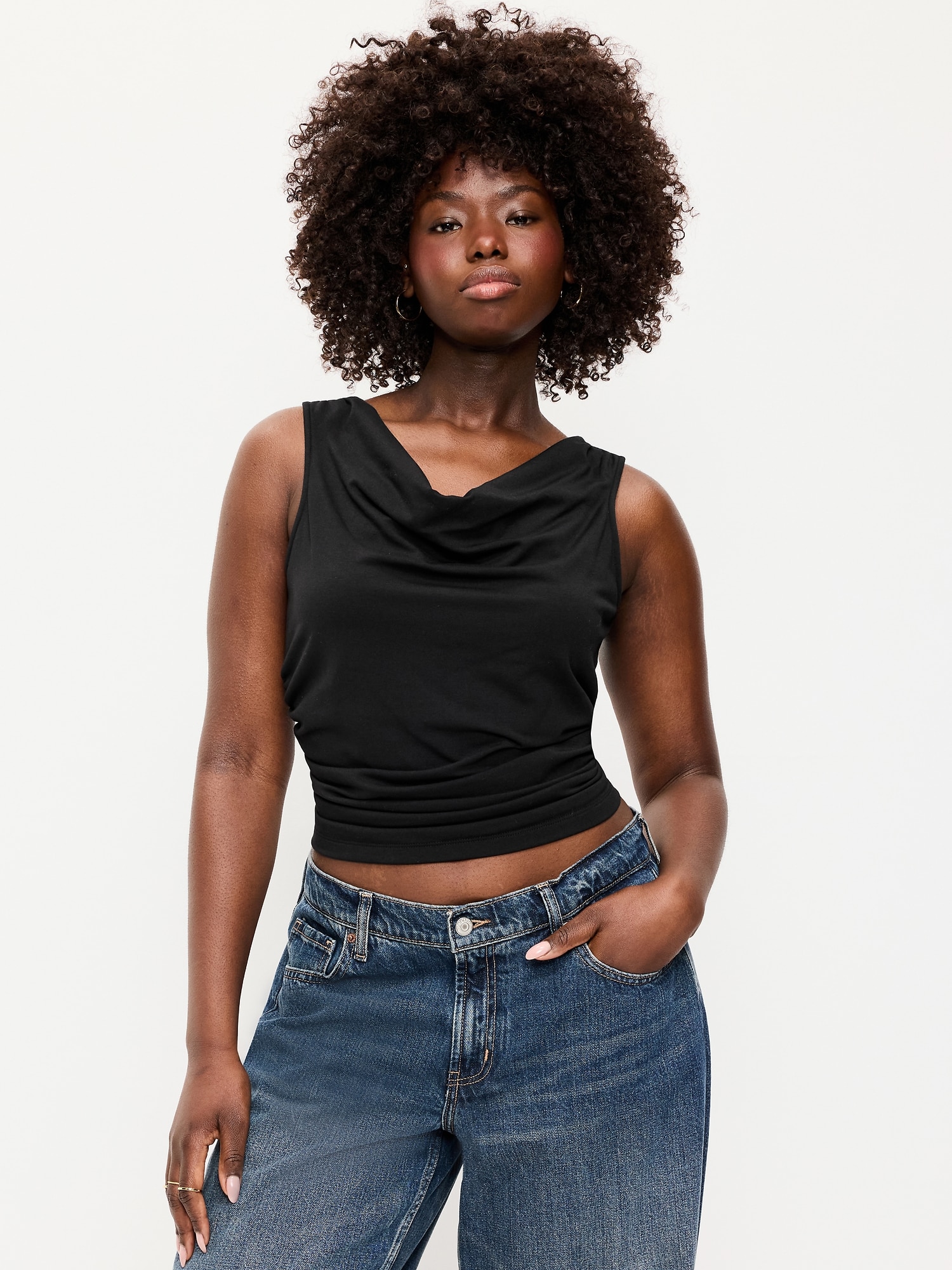 Asymmetrical Side-Cinch Tank Top