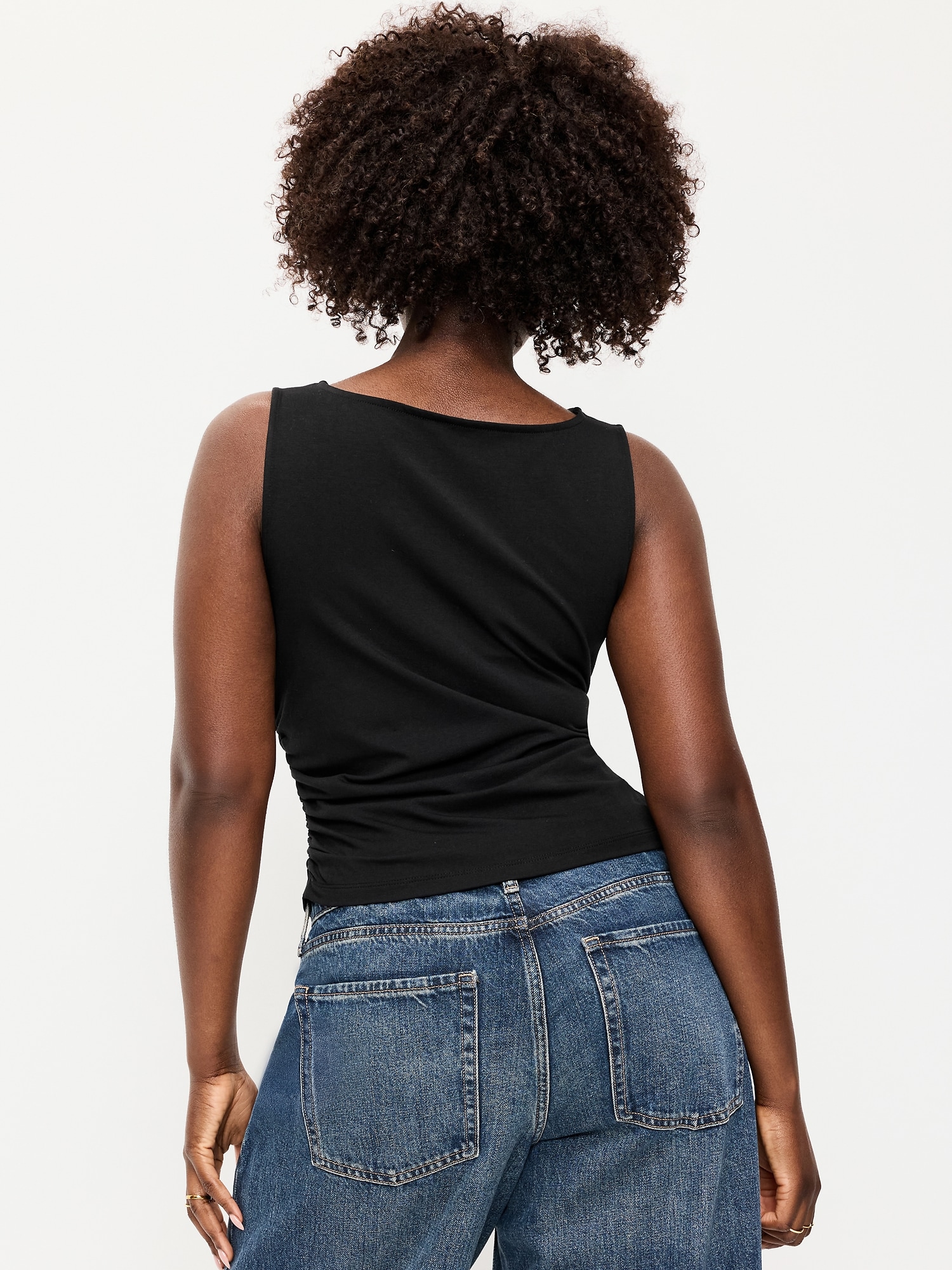 Asymmetrical Side-Cinch Tank Top