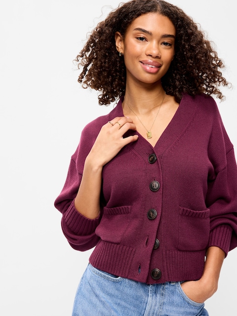 Seaside Cotton V-Neck Cardigan Sweater