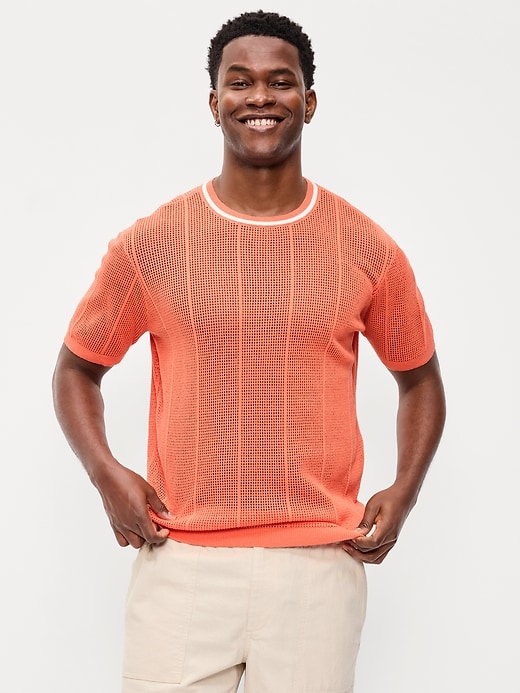 Image number 1 showing, Relaxed Mesh-Knit T-Shirt