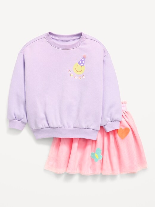 Image number 2 showing, Embroidered Graphic Sweatshirt and Tutu Skirt Set for Toddler Girls