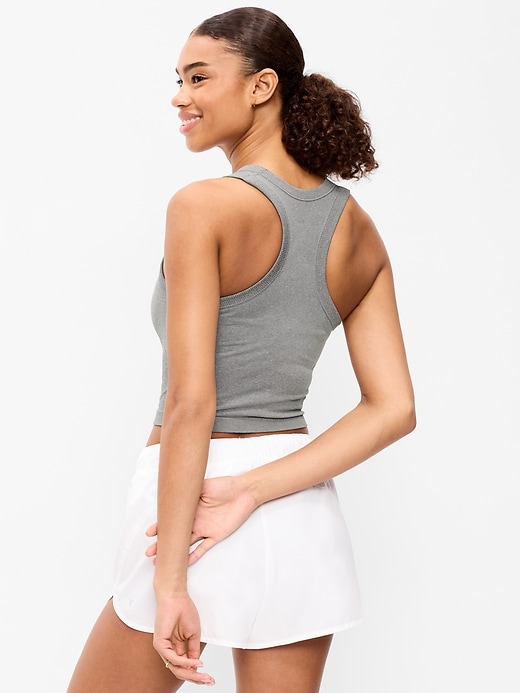 Image number 2 showing, Seamless Fitted High-Neck Crop Top