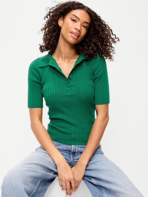 Short-Sleeve Ribbed Polo