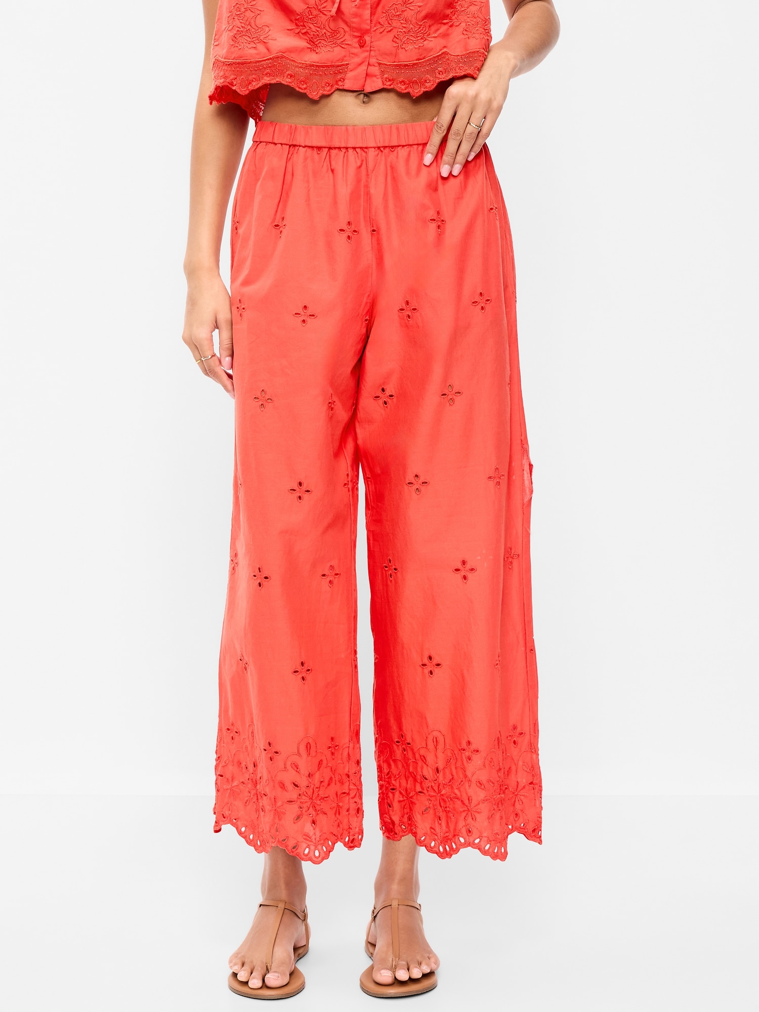 High-Waisted Cut Out Wide-Leg Pant